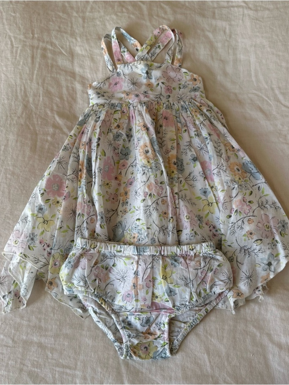 Tommy Bahama Floral Print Dress and Bloomers Matching Set 12 Months